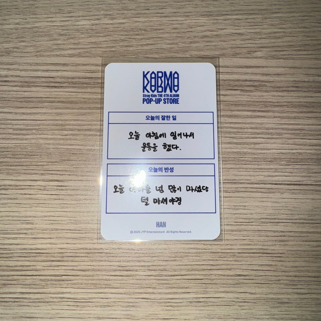 STRAY KIDS - “KARMA Pop Up Store” Han 30k Spend Event Card