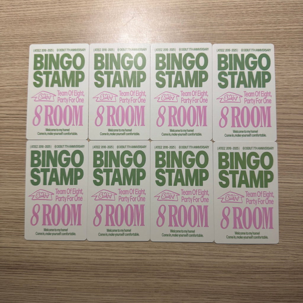 ATEEZ - “8ROOM Pop Up Store” OT8 Stamp Event card set