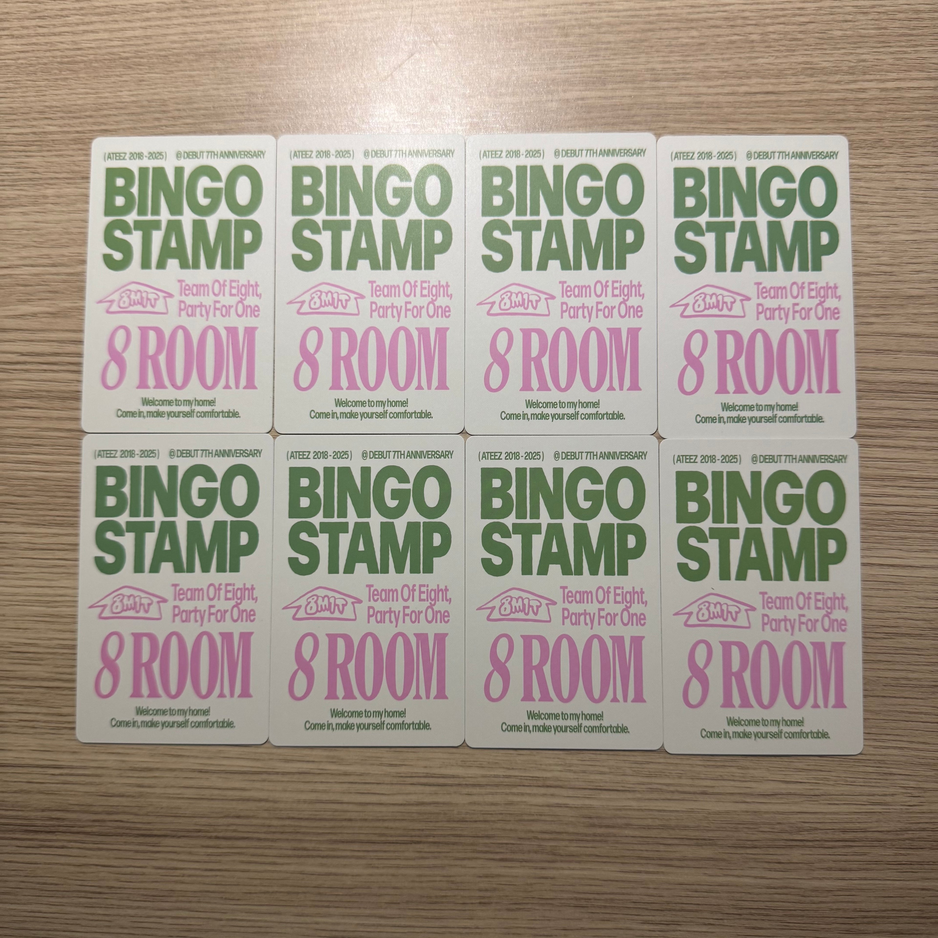 ATEEZ - “8ROOM Pop Up Store” OT8 Stamp Event card set