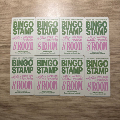 ATEEZ - “8ROOM Pop Up Store” OT8 Stamp Event card set